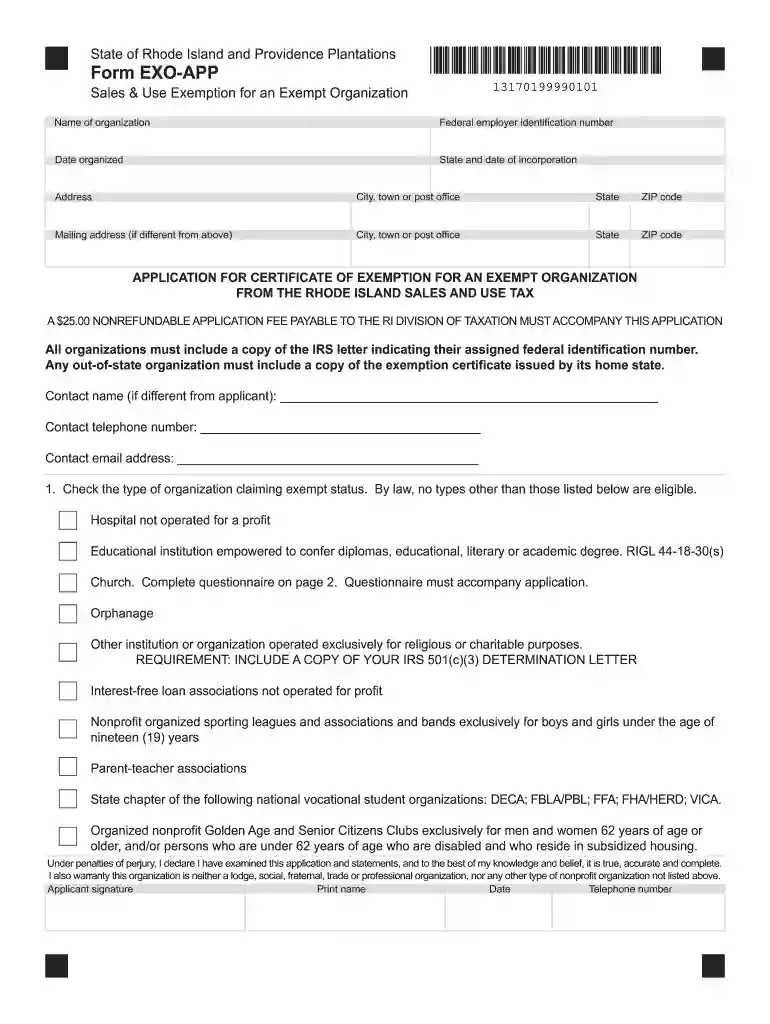 rhode island exempt organization Preview on Page 1