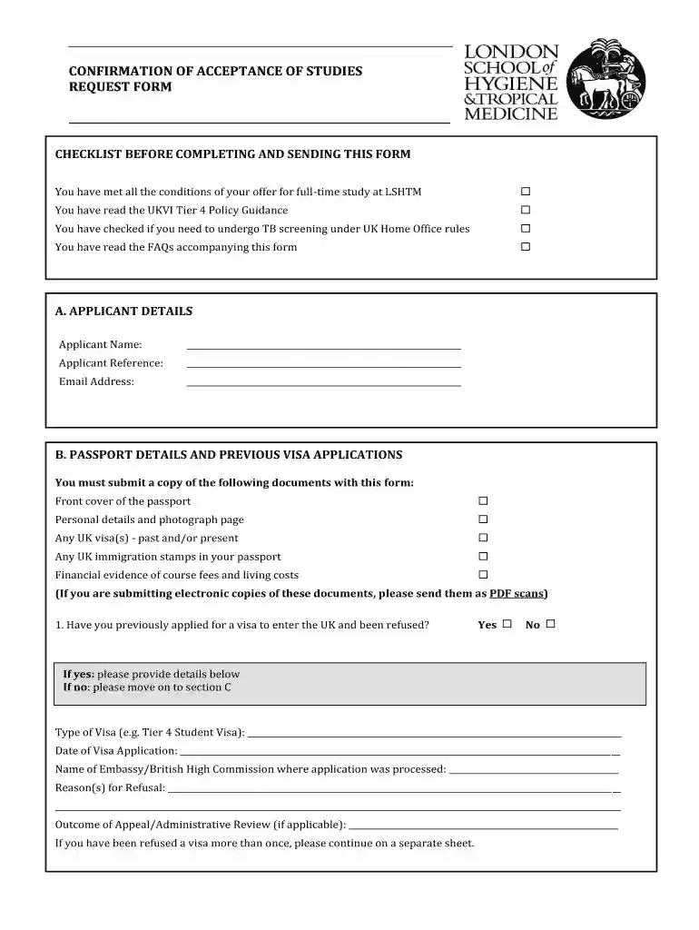 confirmation acceptance studies request Preview on Page 1
