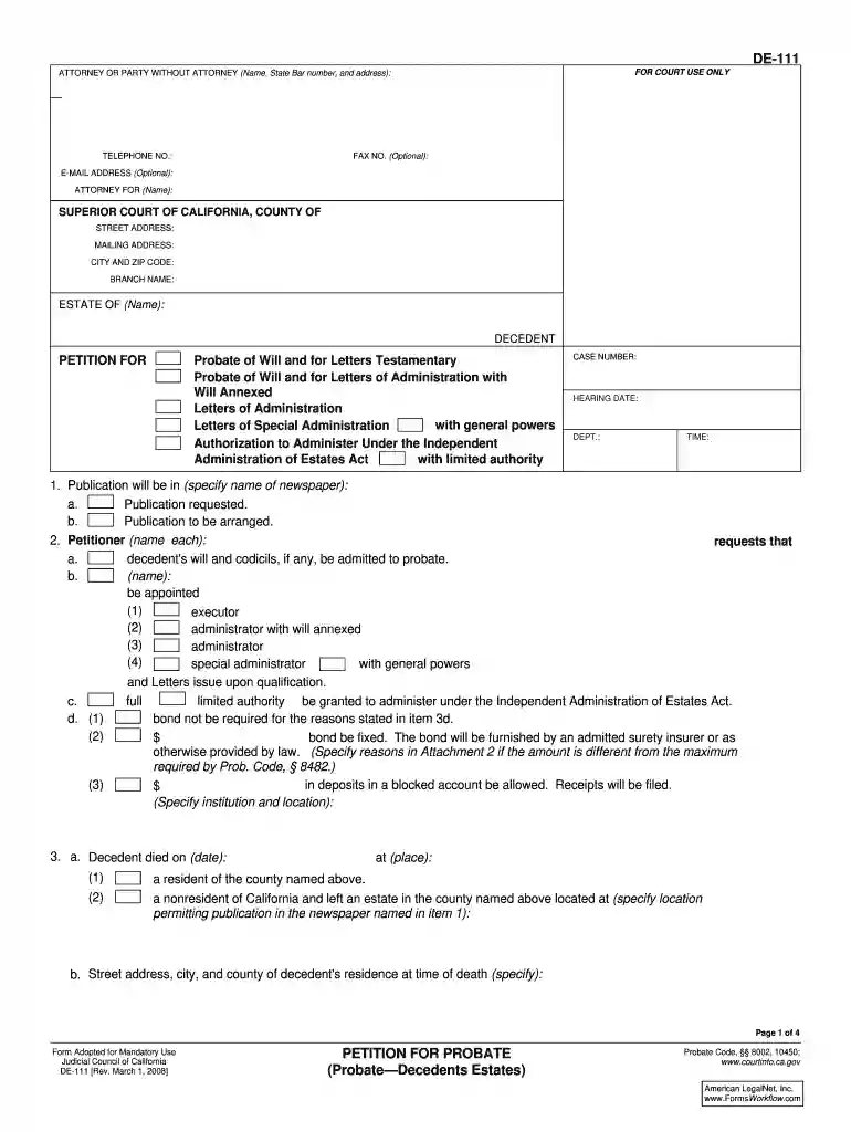 form de 111 Preview on Page 1