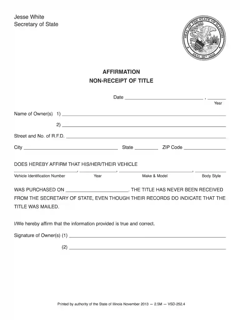 illinois affirmation of correction Preview on Page 1