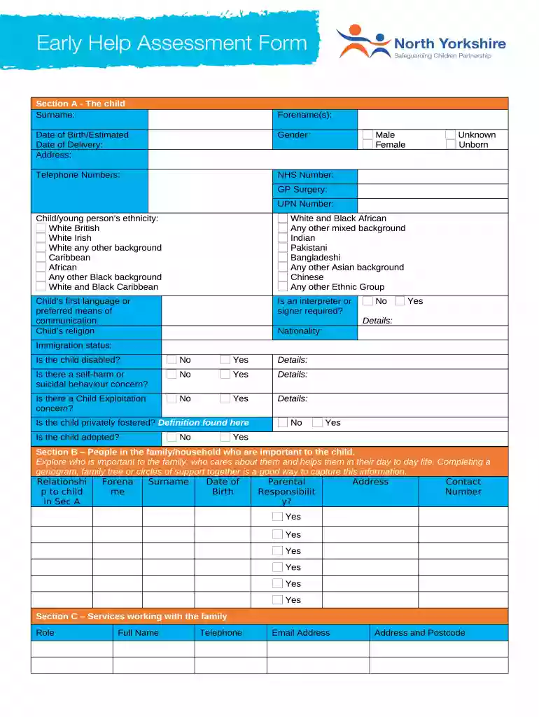 Early Help Assessment Form DOC 875 32 KB Preview on Page 1