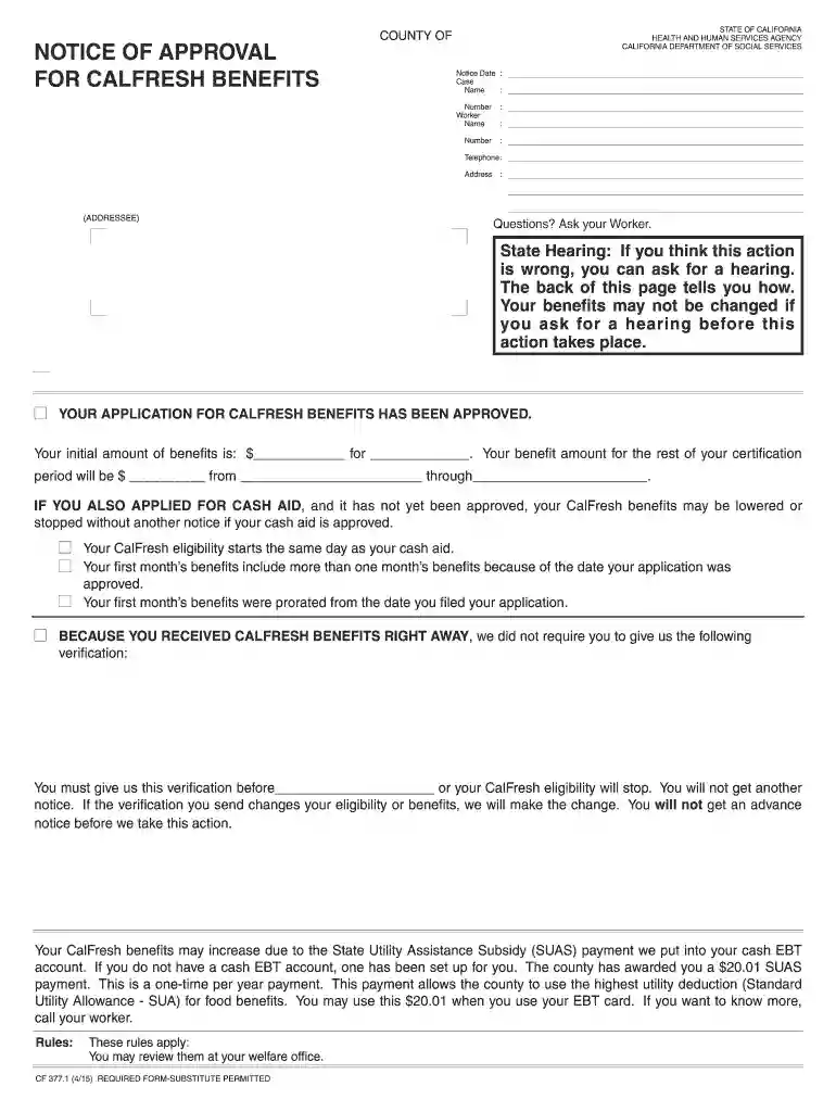 calfresh approval letter online Preview on Page 1