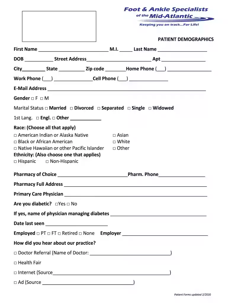 General Intake Form for Men - Macaluso Medical Preview on Page 1