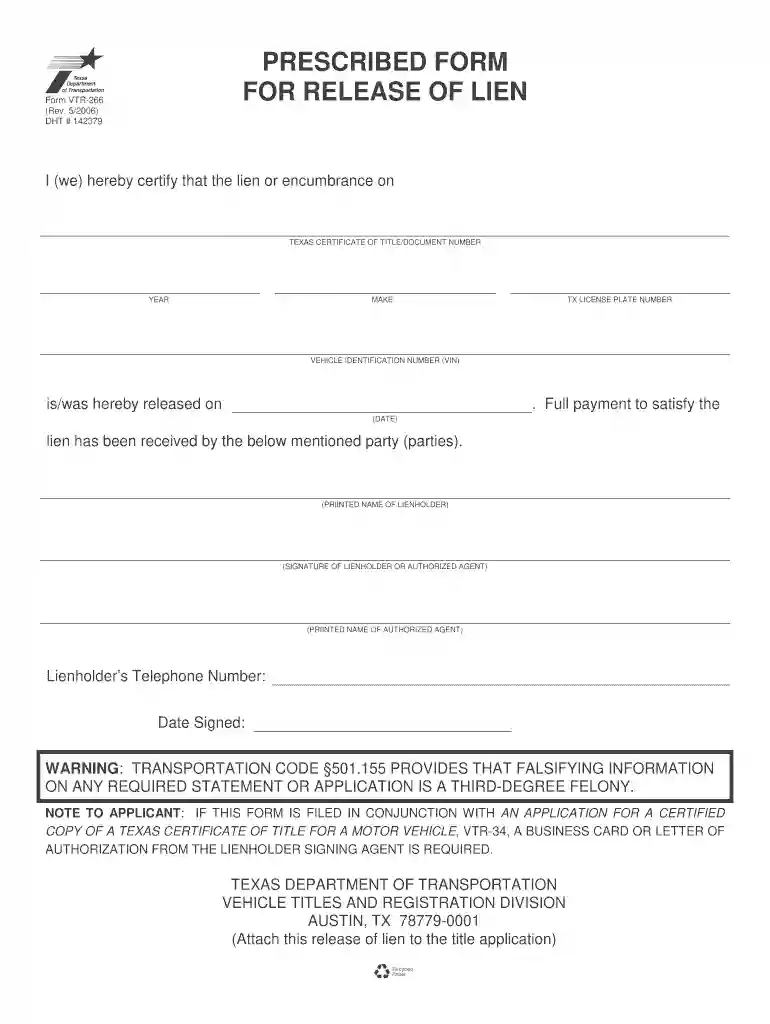 how do i get a lien release from a company that no longer exists in texas Preview on Page 1