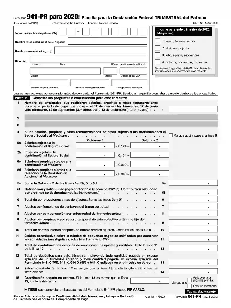 2020 form 941 Preview on Page 1