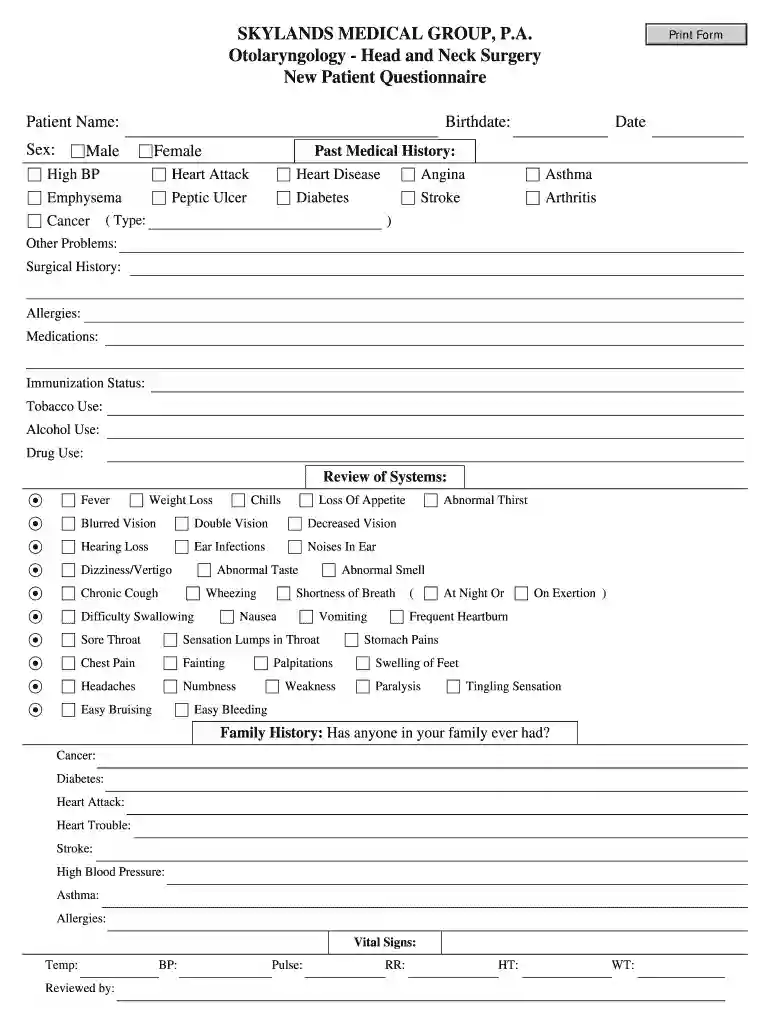 skylands medical group form print Preview on Page 1