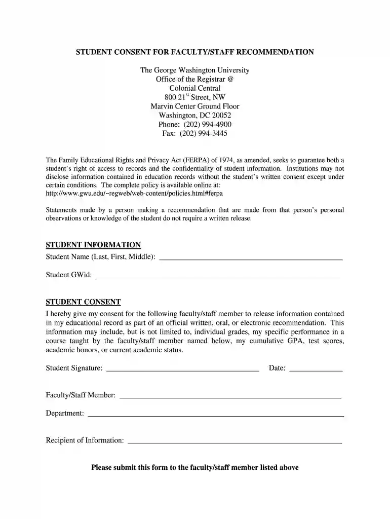 Privacy of Student Records - The George Washington University Preview on Page 1