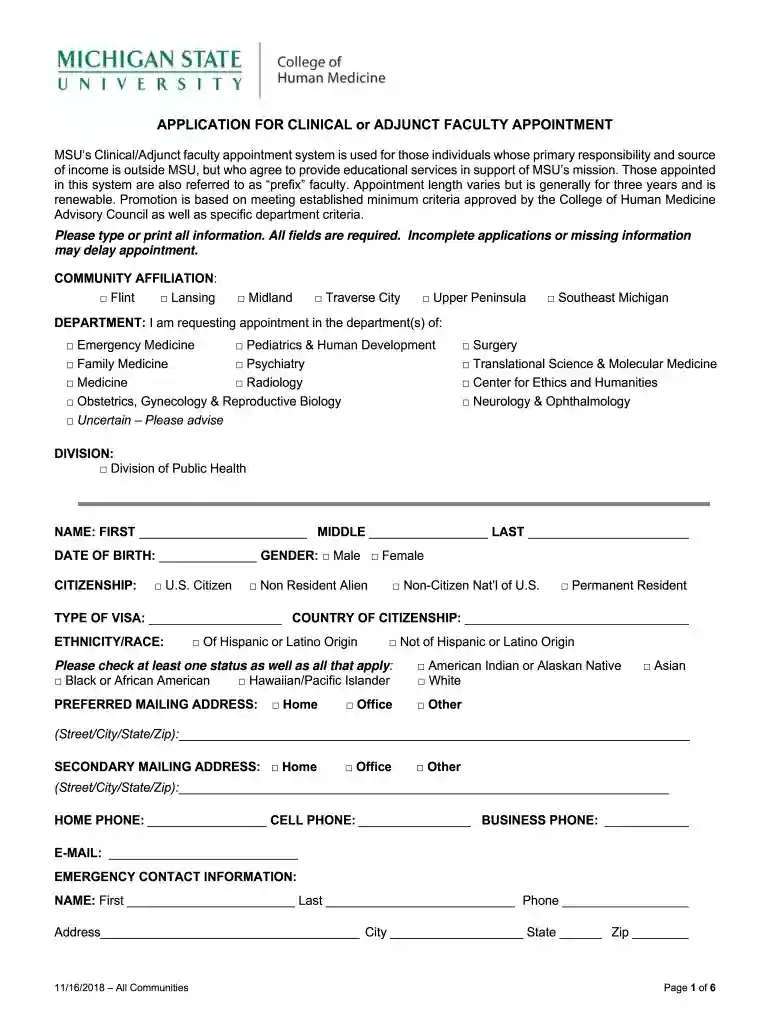 msu clinical faculty appointment Preview on Page 1