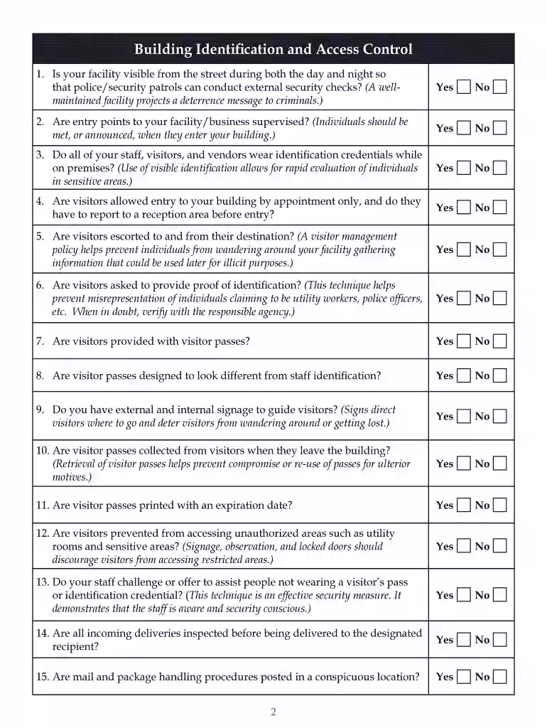 Facility Self-Assessment Preview on Page 1
