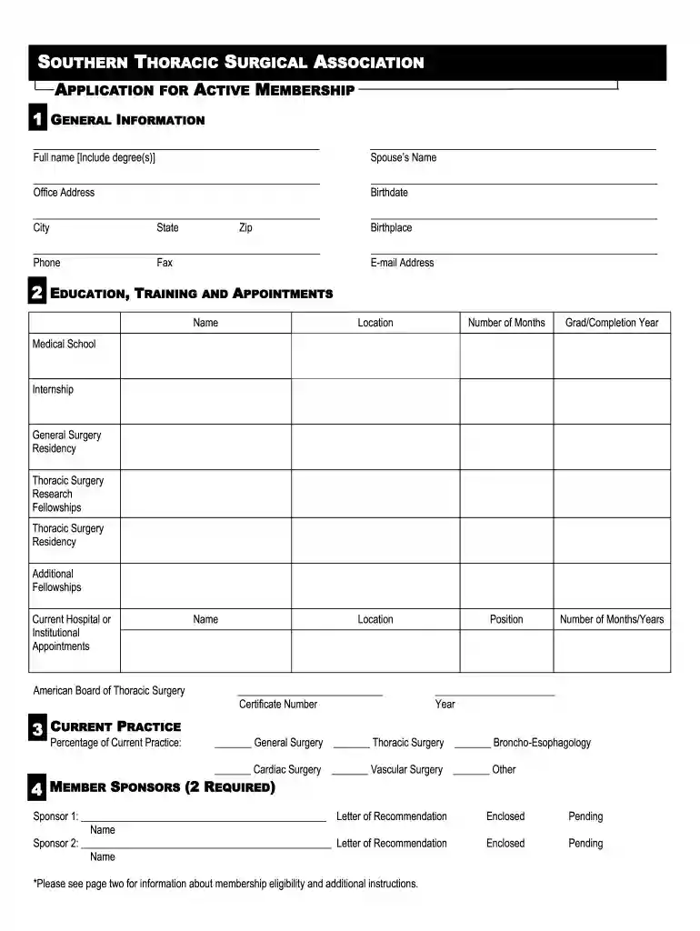 Become a Member - Southern Thoracic Surgical Association Preview on Page 1