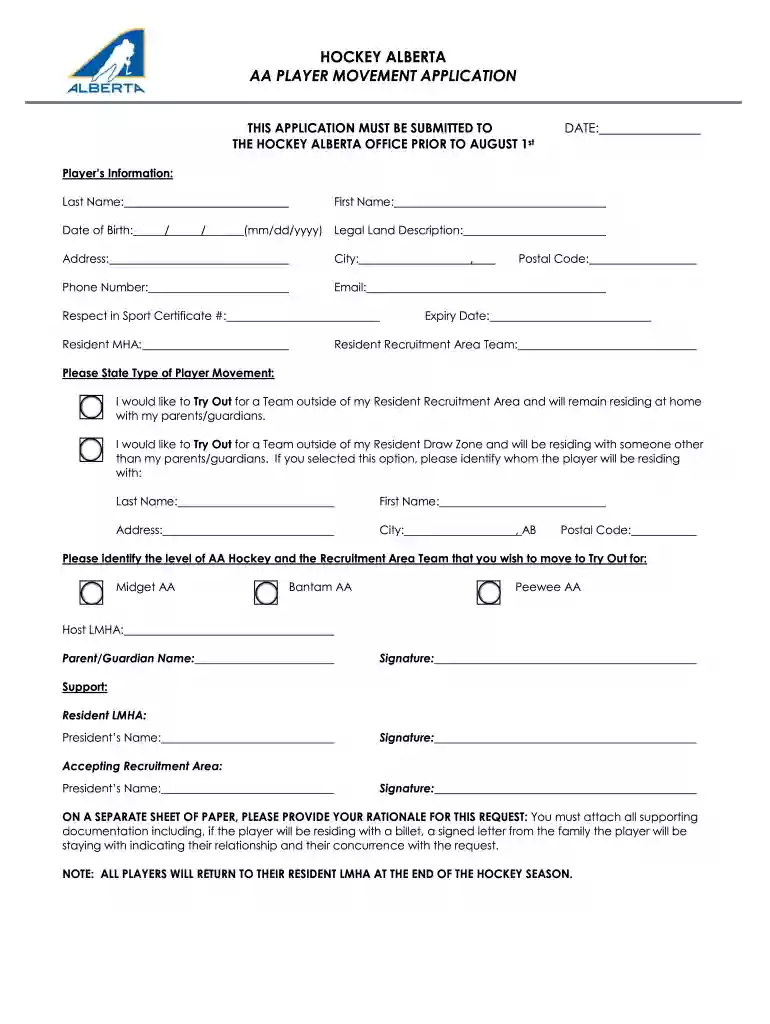 player movement form Preview on Page 1