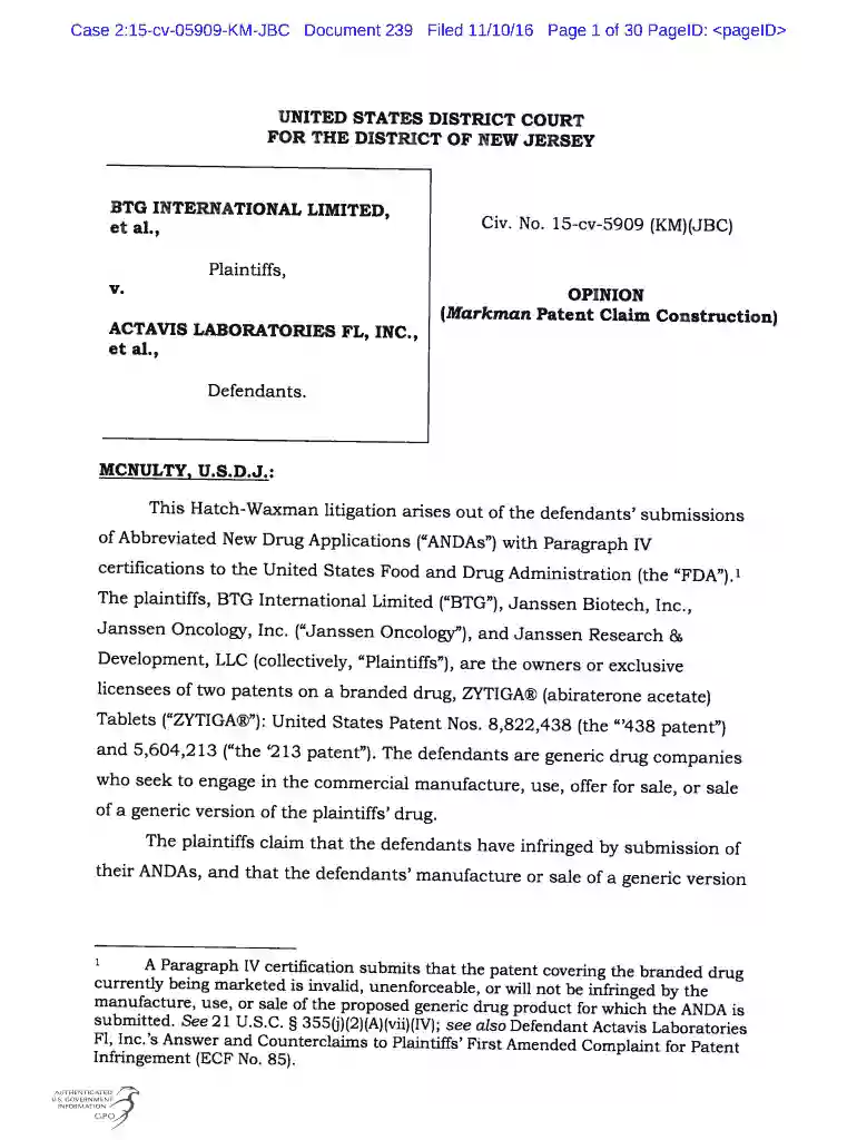 Case 2:15-cv-05909-KM-JBC Document 239 Filed 11 10 16 Preview on Page 1