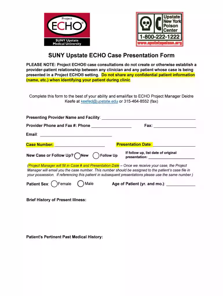 AAP Project ECHO Case Presentation Form - AAP Preview on Page 1