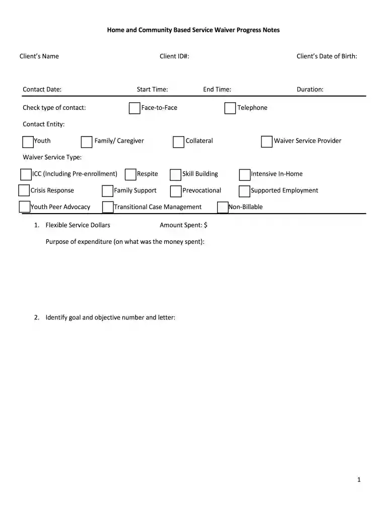 home community service waiver Preview on Page 1