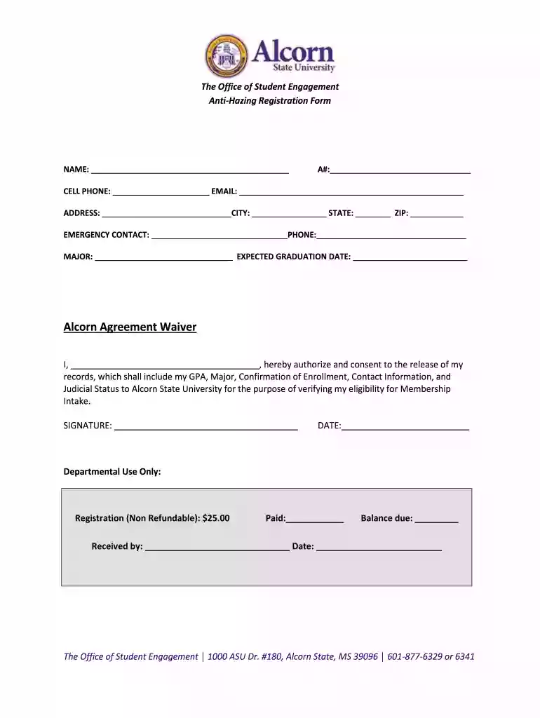 alcorn anti hazing Preview on Page 1