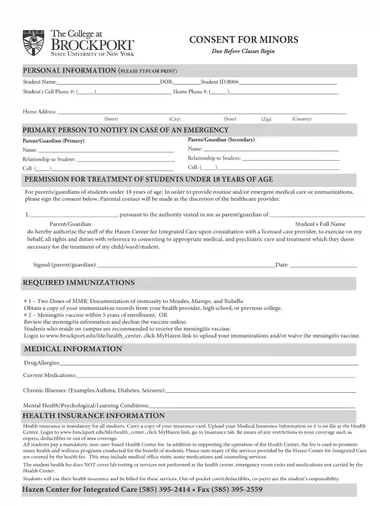 Consent For Minors Consent For Minors Preview on Page 1