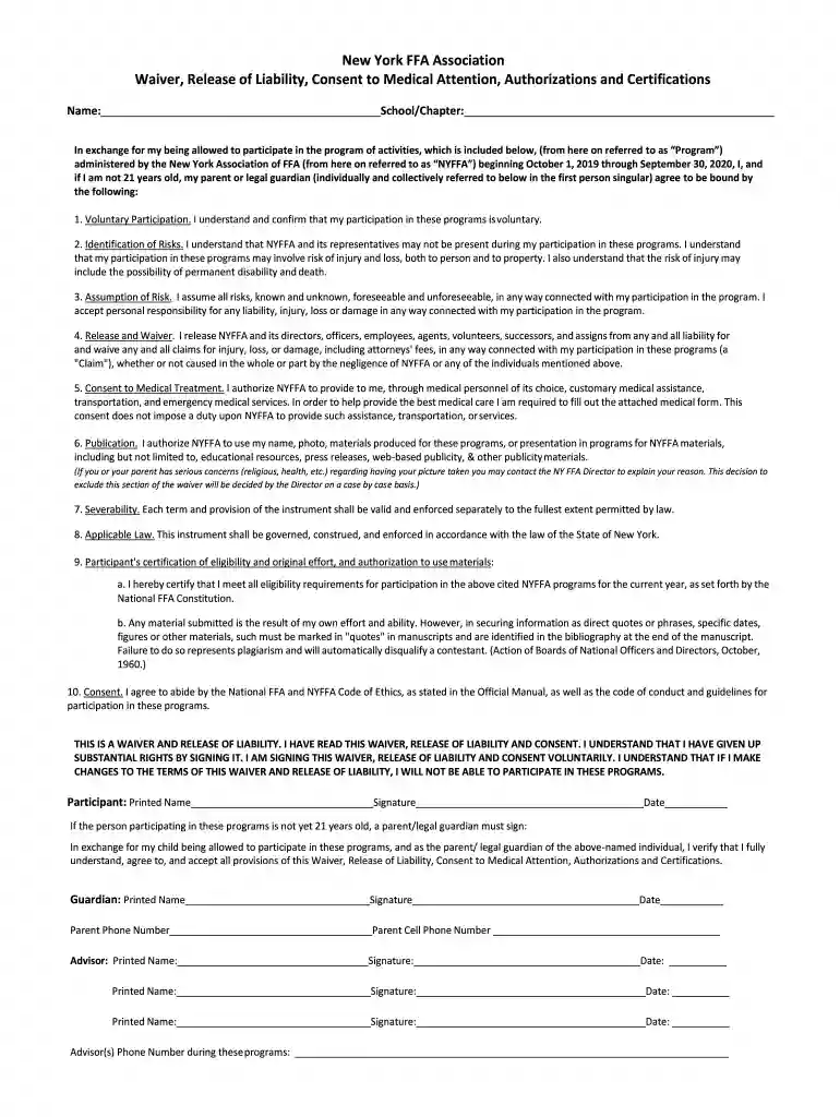 ffa consent Preview on Page 1