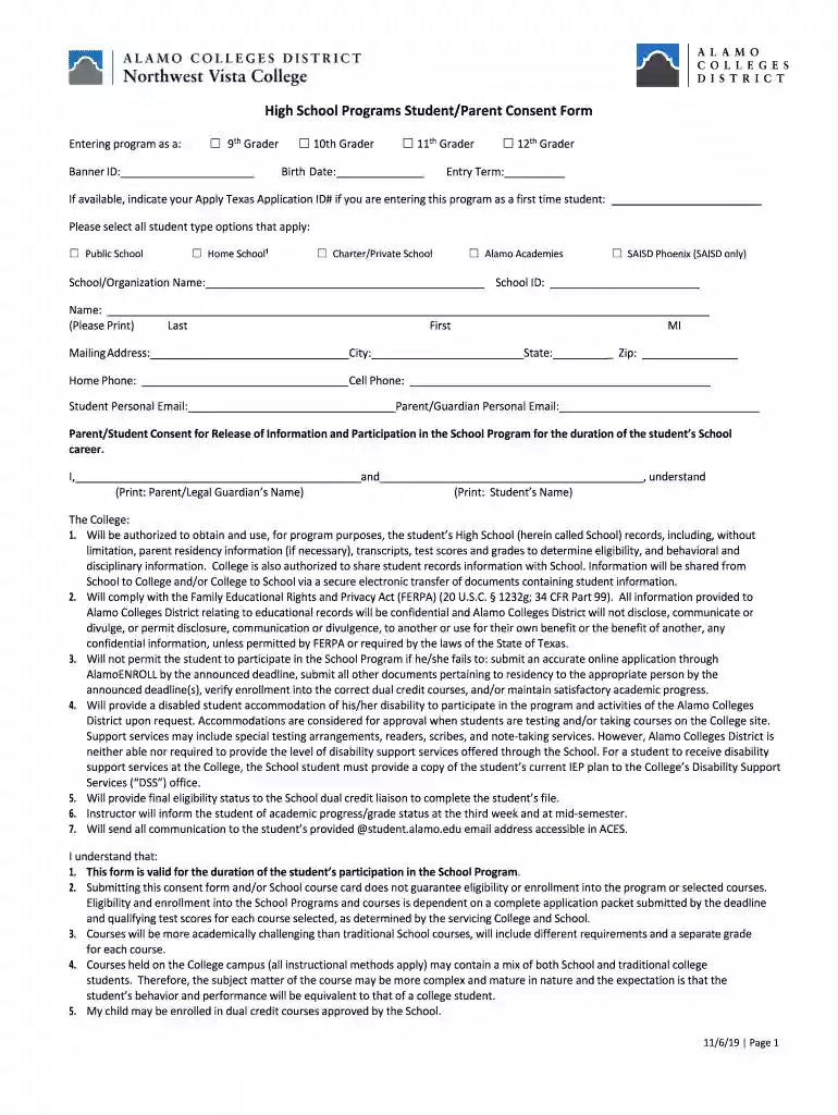 NVC - Parent Consent Form for Dual Credit Students - Updated for 1819 - rg 04-12-19 Preview on Page 1