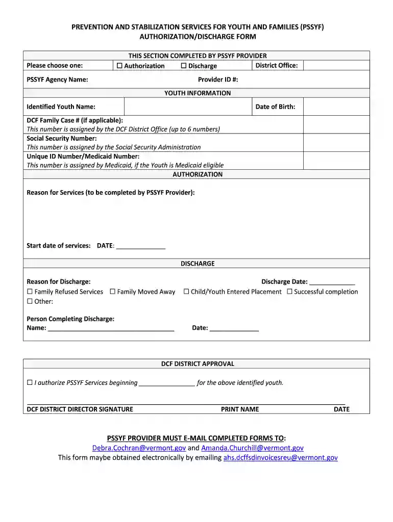 youth discharge Preview on Page 1