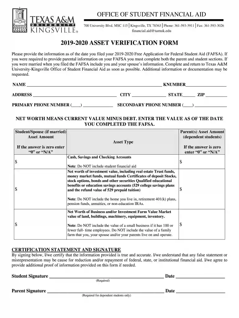 20182019 V1 Verification Worksheet Independent Student Preview on Page 1