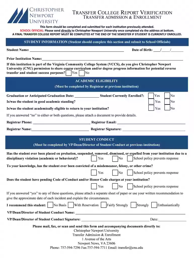 Re-Admission - Re-Admission - Christopher Newport University Preview on Page 1