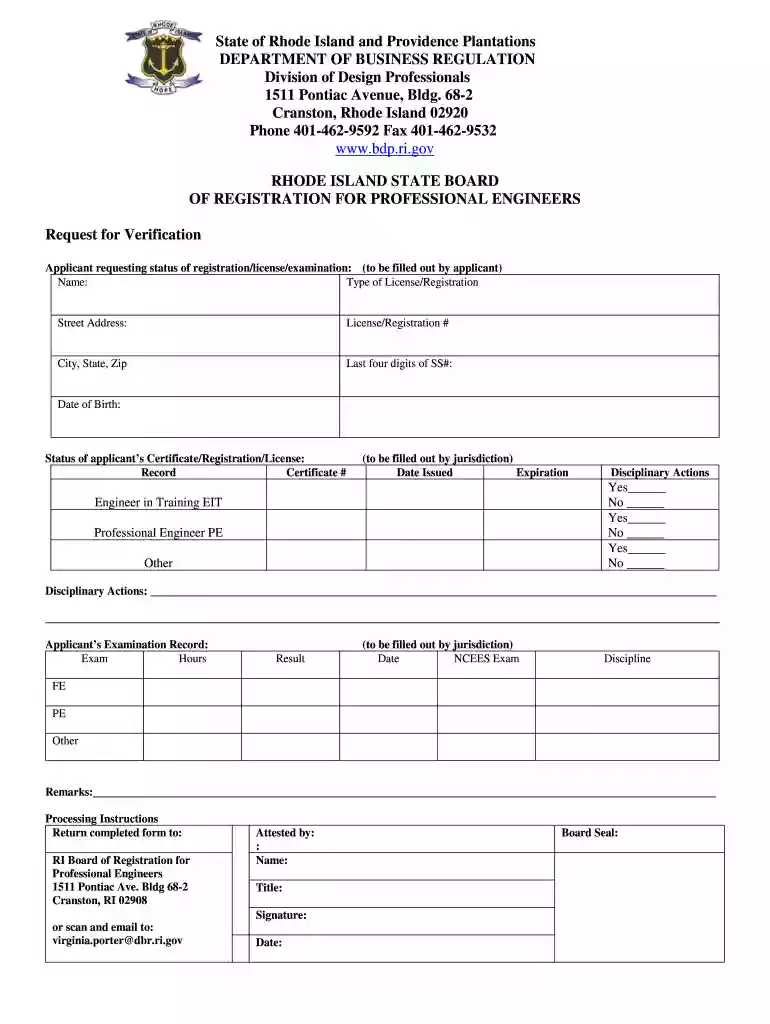 Rhode Island Department of Business Regulation: Hours and Preview on Page 1