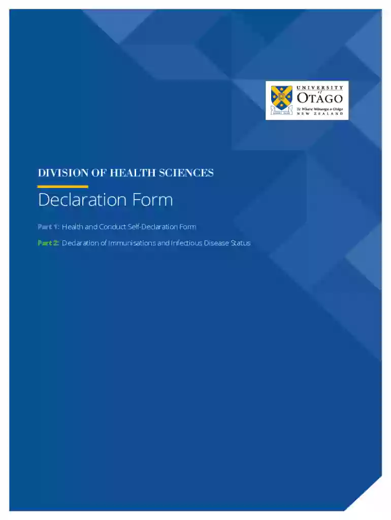 otago declaration Preview on Page 1