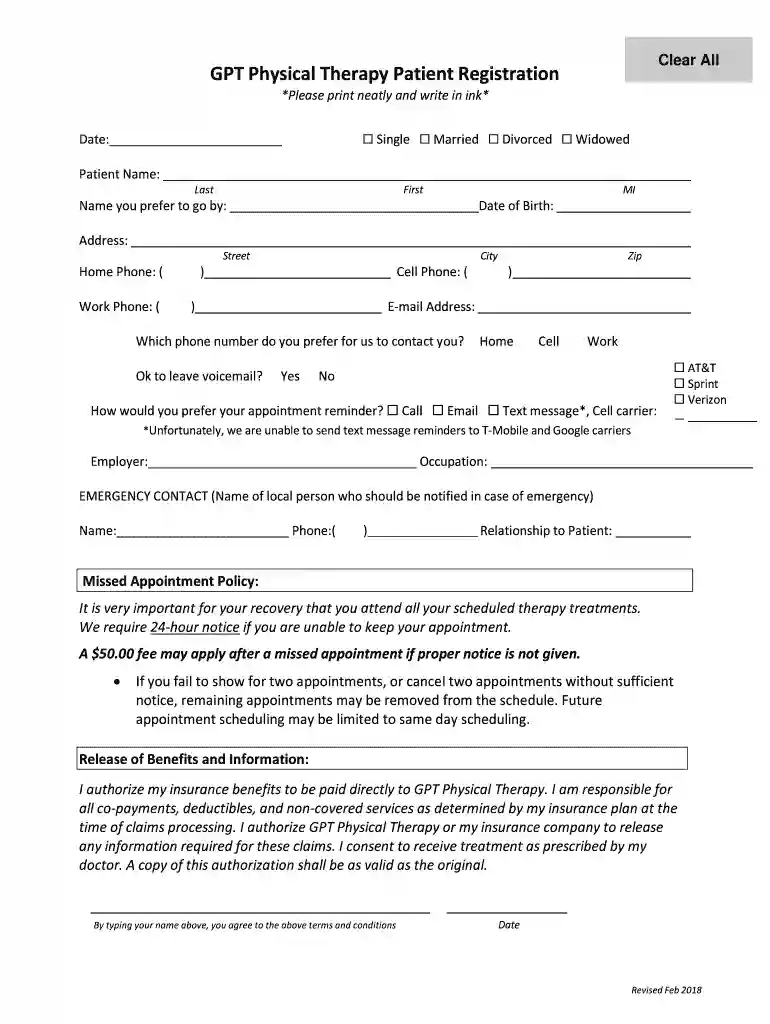 Fax Cover Sheet - Greenwood Physical Therapy Preview on Page 1
