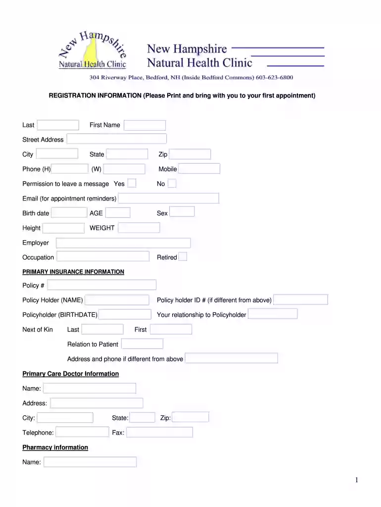 REGISTRATION INFORMATION (Please Print and bring with you Preview on Page 1