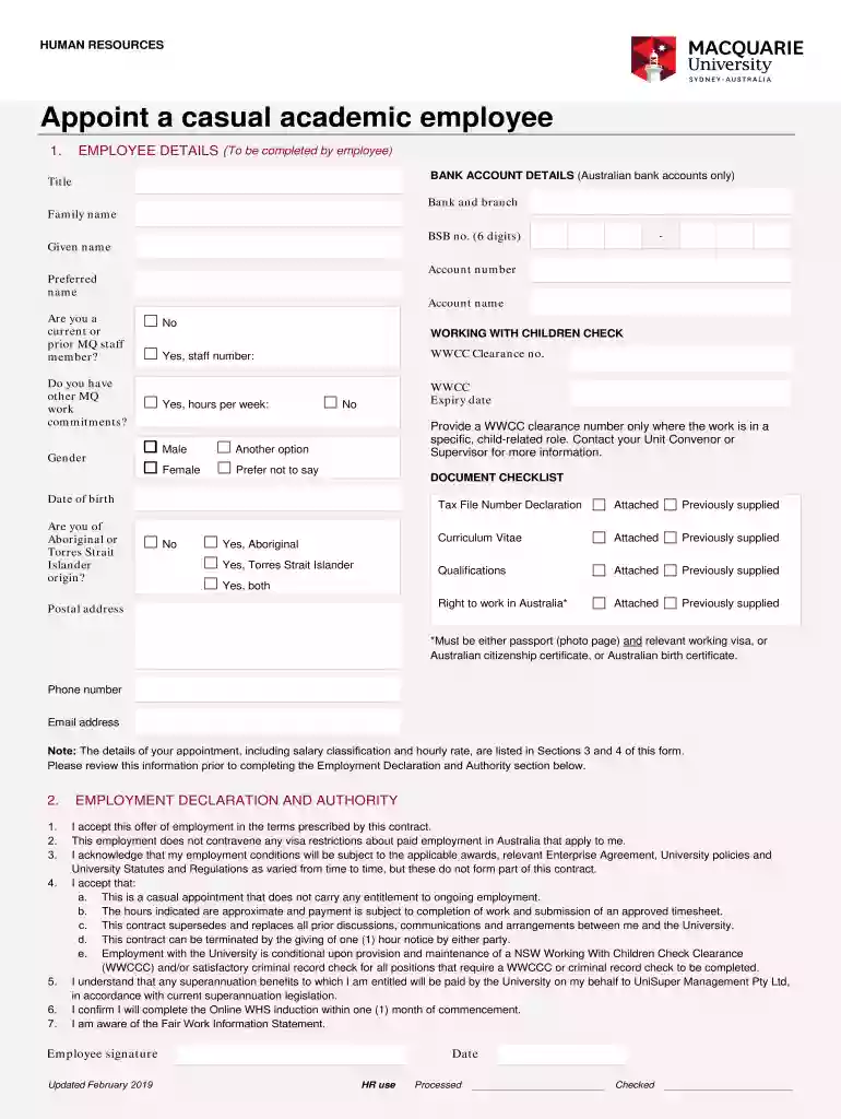 Personal Details, Bank Account and Payroll Deductions Form Preview on Page 1