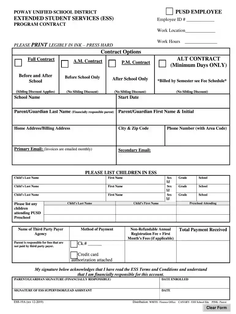 POWAY UNIFIED SCHOOL DISTRICT EXTENDED STUDENT SERVICES Preview on Page 1
