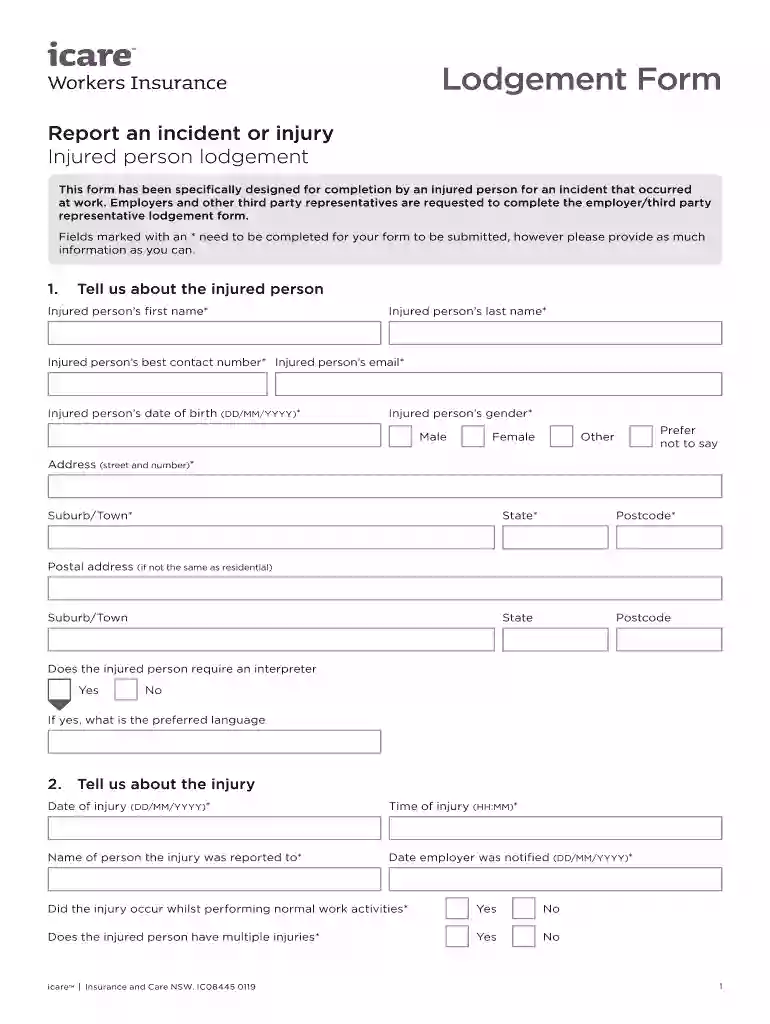 Notify us of an injury or make a claimicare Preview on Page 1