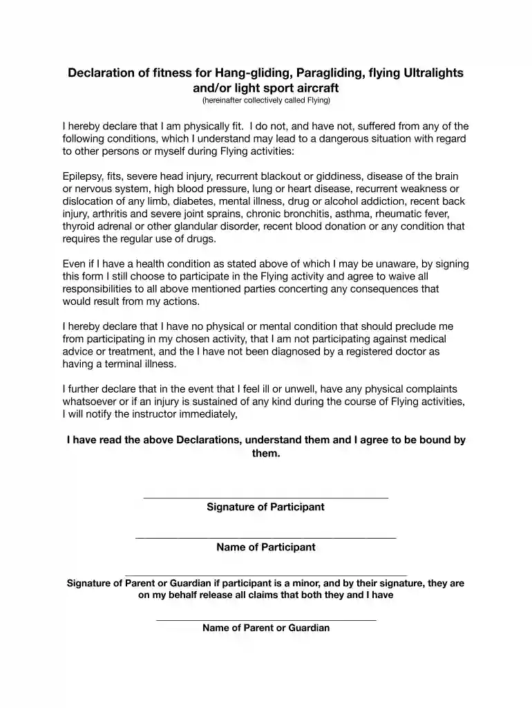 Declaration of Fitness v2 Preview on Page 1