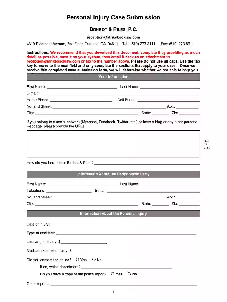 ca personal injury case Preview on Page 1