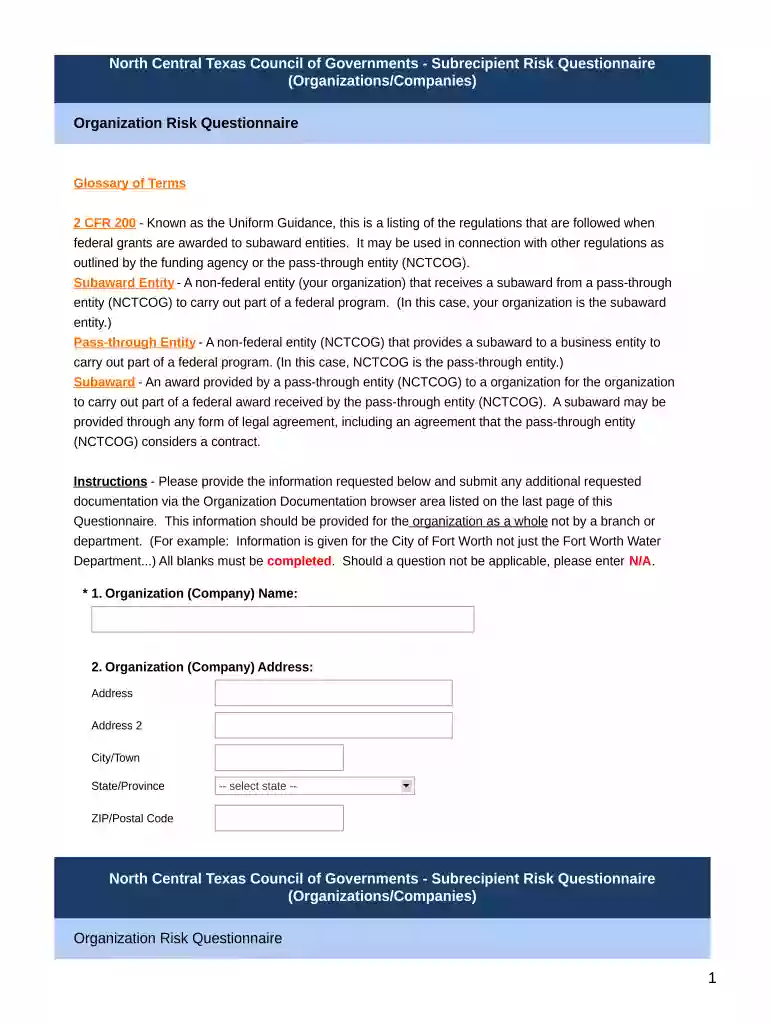 North Central Texas Council of Governments - Grants Preview on Page 1