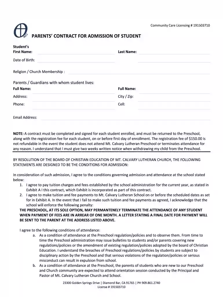 Preschool Contract docx Preview on Page 1