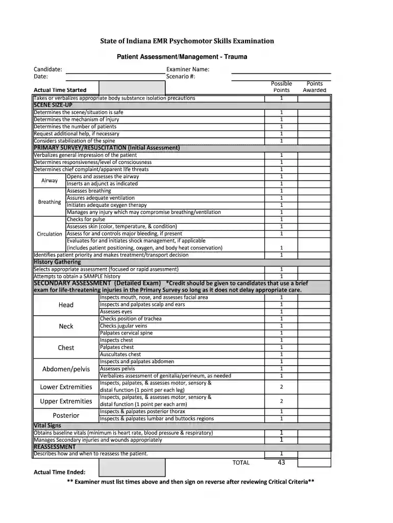 nremt trauma assessment Preview on Page 1