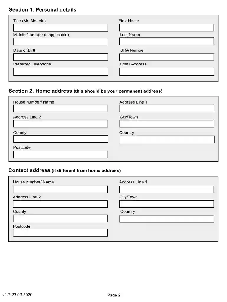 sra character and suitability form Preview on Page 1