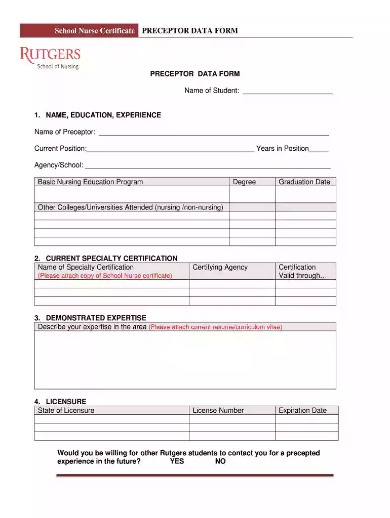 preceptor data Preview on Page 1