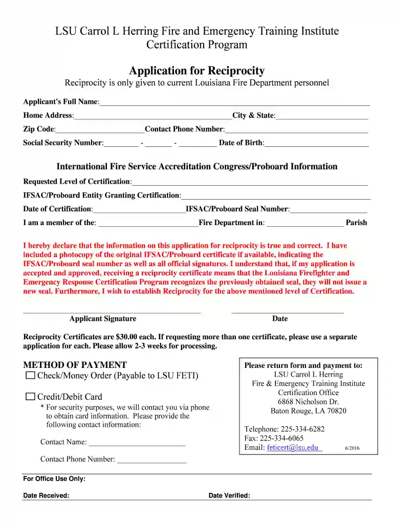 Transferring Certifications - Louisiana State University Preview on Page 1