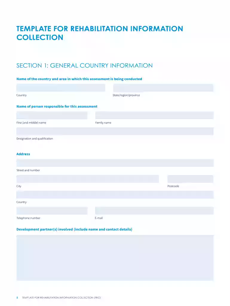 template for rehabilitation Preview on Page 1