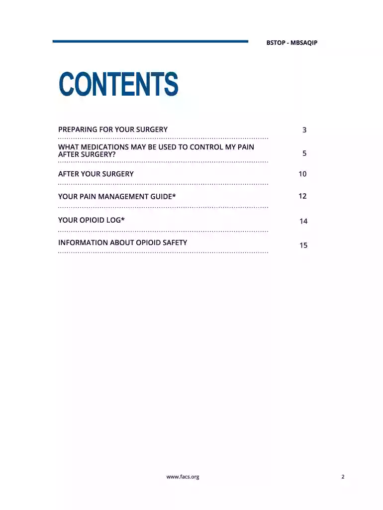 A GUIDE FOR PAIN MANAGEMENT AFTER YOUR Preview on Page 1
