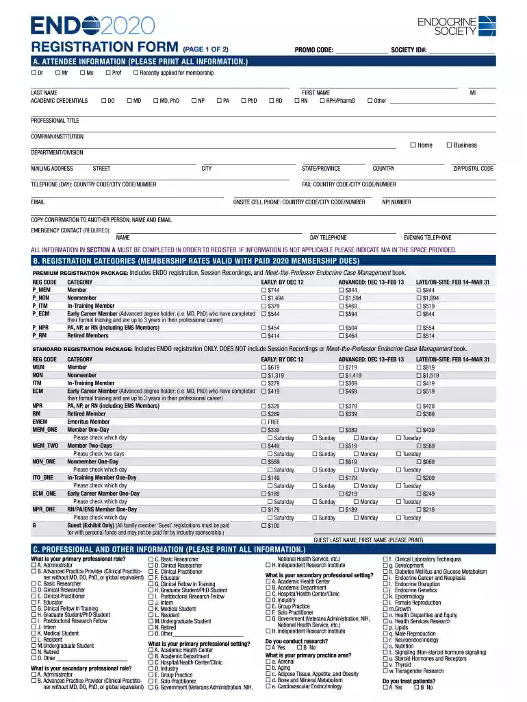 endocrine society registration Preview on Page 1