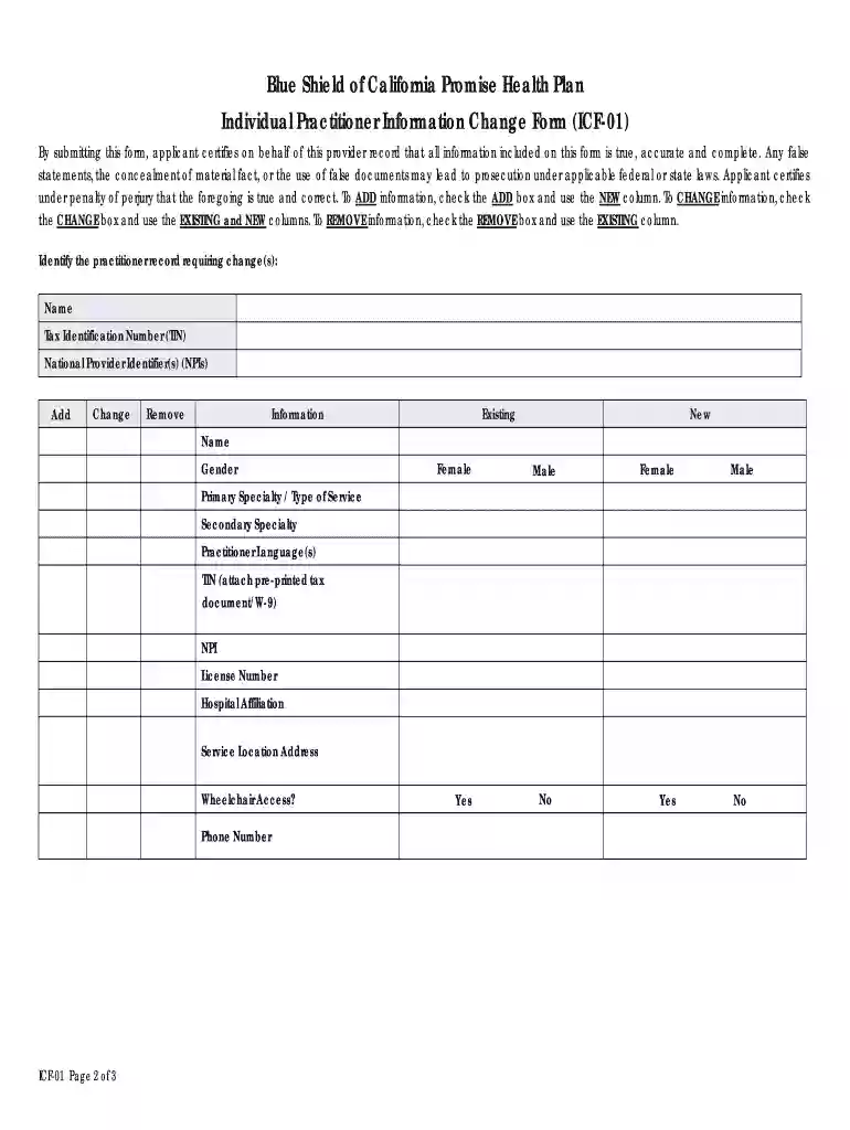 Individual Practitioner Record Application - Blue Shield of ... Preview on Page 1