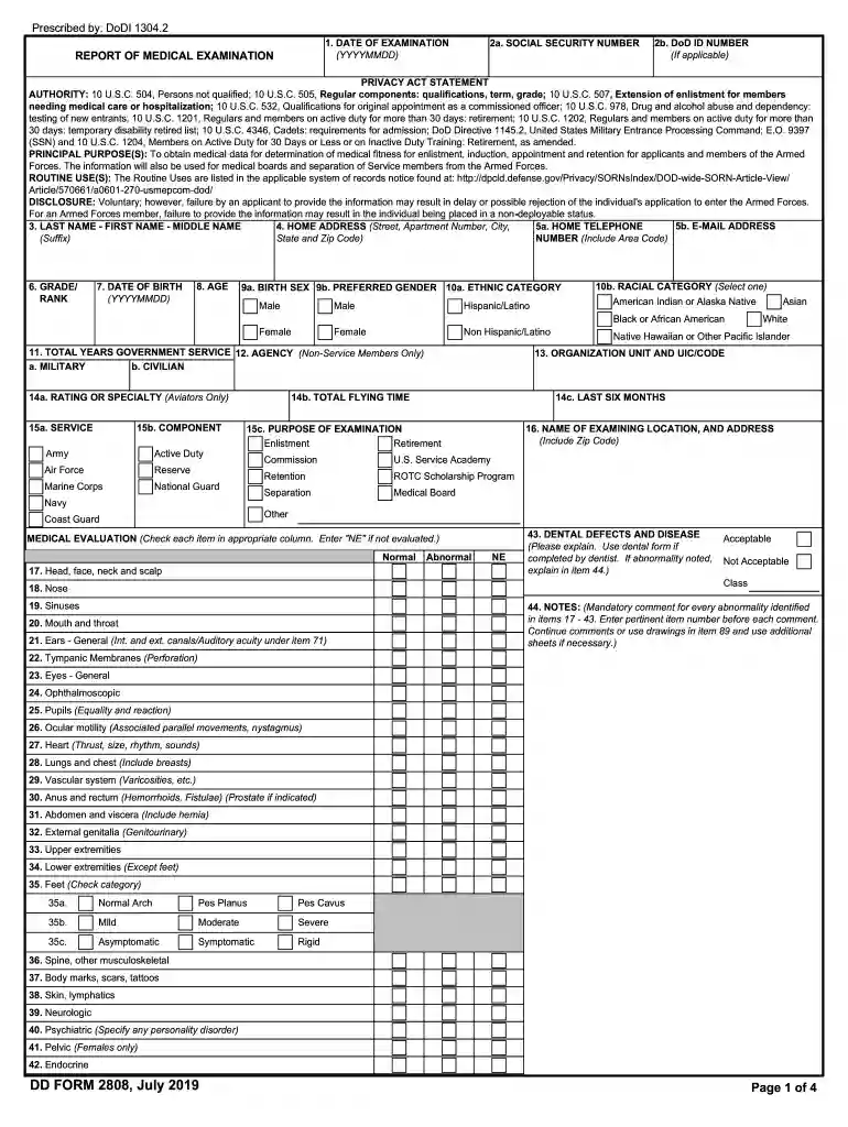 dd form 2808 Preview on Page 1