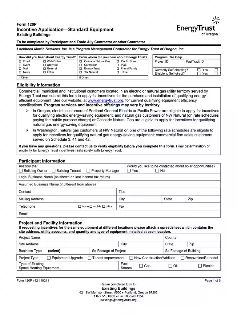 form 120p standard equipment online Preview on Page 1