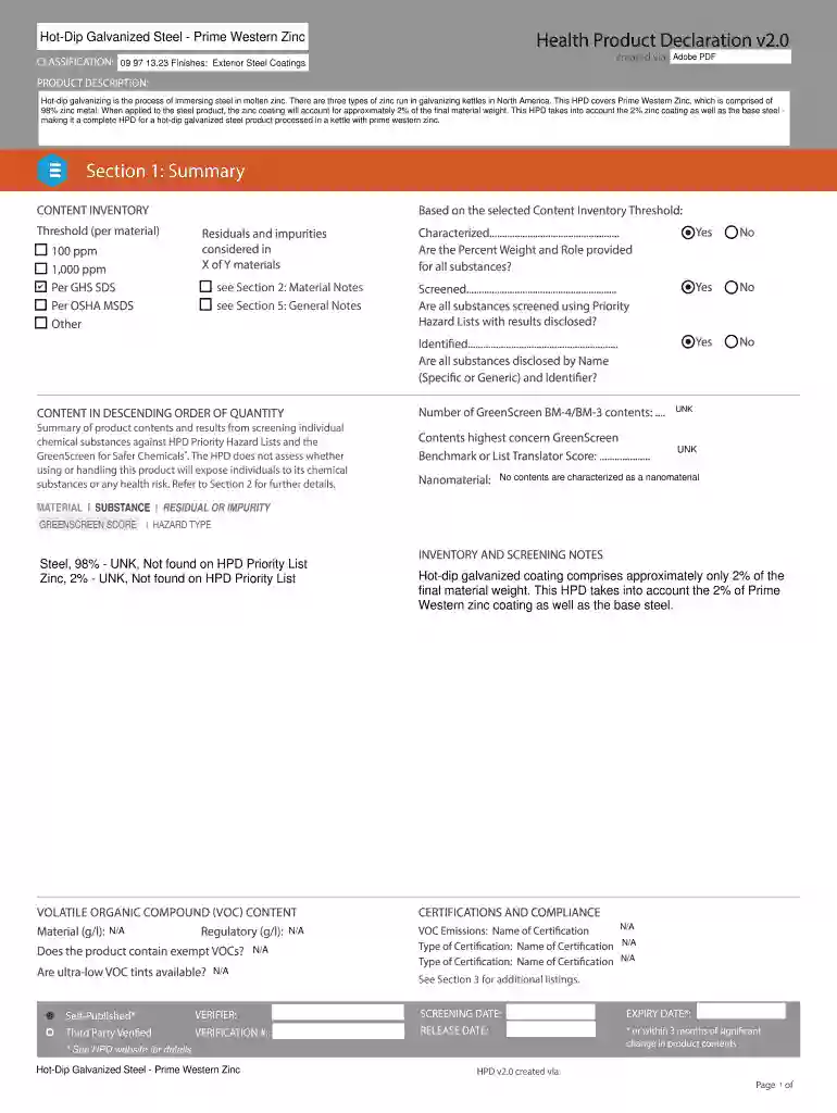 Hot-Dip Galvanized Preview on Page 1