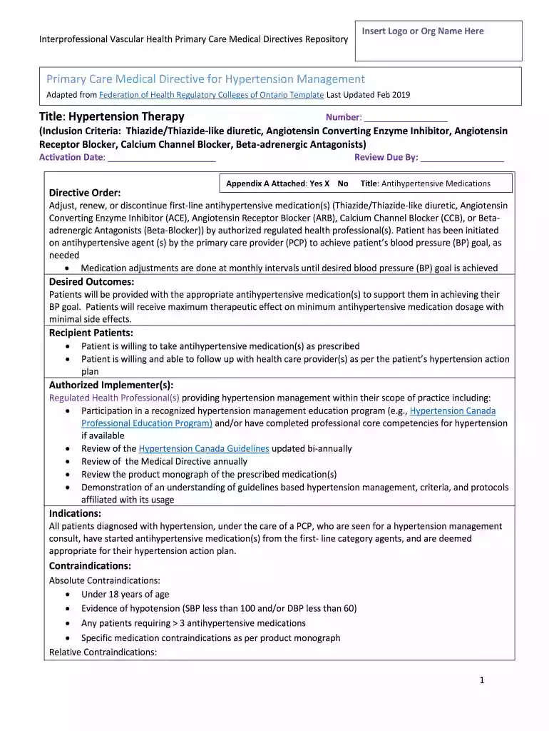 Heart and Stroke Foundation of Ontario (HSFO) high blood Preview on Page 1