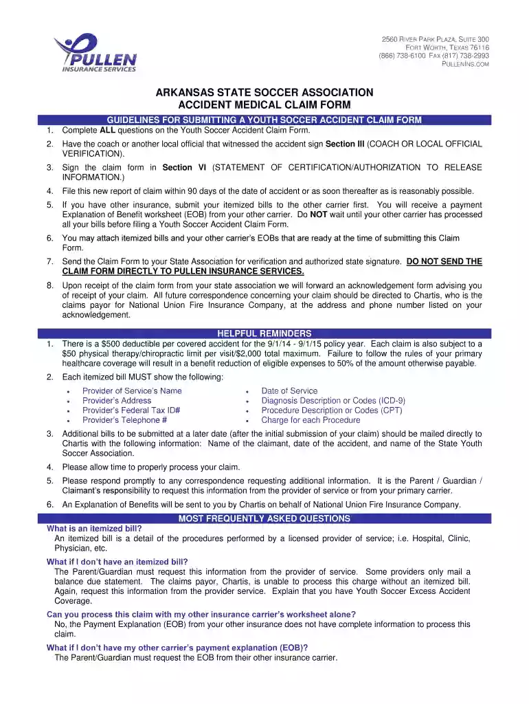 Accident Participant Medical ClaimKandK Insurance Group Preview on Page 1