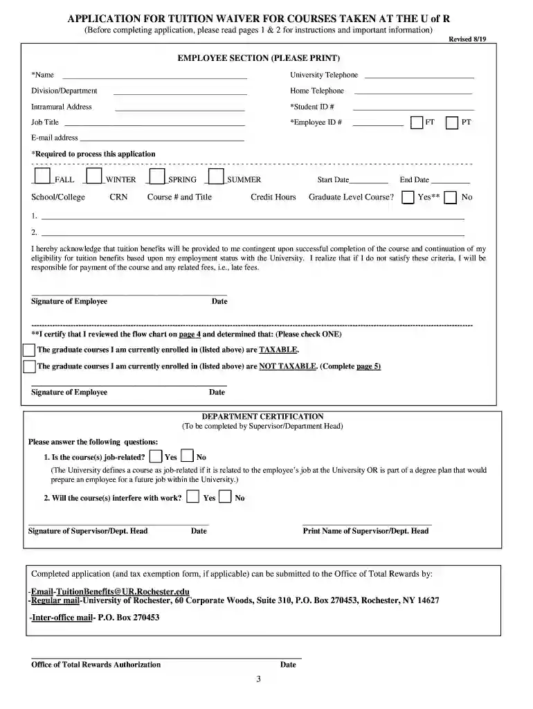 Application for waiver in university sample Preview on Page 1